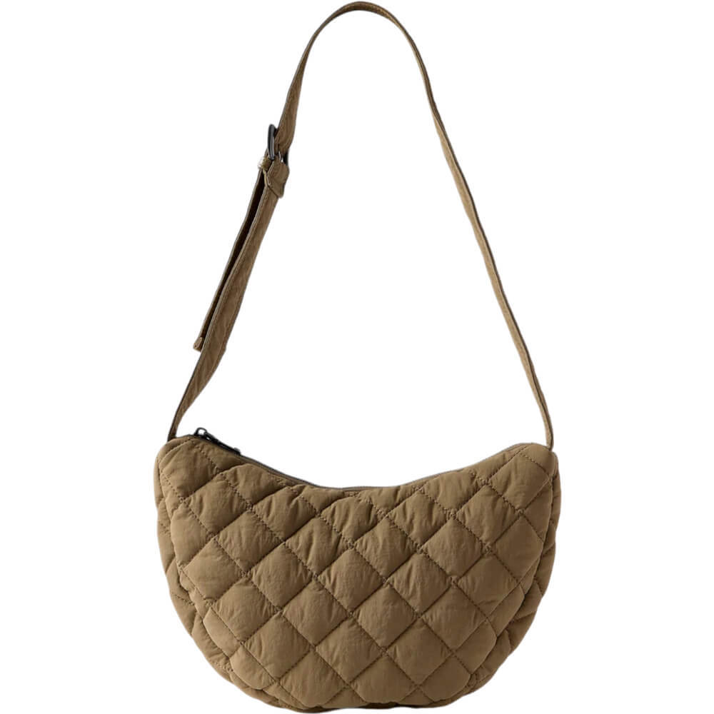 Mint Velvet Khaki Quilted Sling Bag